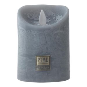 LED Light Candle rustic suede grey moveable flame